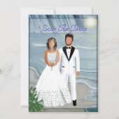 Strand Huwelijk Ontsnapping Save The Date (Voorkant)