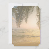 Strand Huwelijk, Palm Zonsondergang RSVP Kaart (Achterkant)