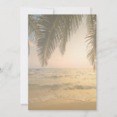 Strand Huwelijk, Palmen Zonsondergang  Bewaar de D Save The Date (Achterkant)