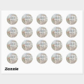 Strand Huwelijk Retro Priëel Ronde Sticker (Vel)