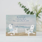 Strand Huwelijk RSVP Kaartje (Staand voorkant)