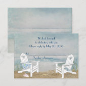 Strand Huwelijk RSVP Kaartje (Voorkant / Achterkant)