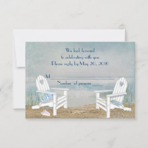 Strand Huwelijk RSVP Kaartje