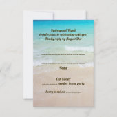 Strand Huwelijk RSVP Verticale Gasttelling Kaart (Voorkant)