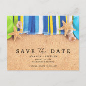Strand Huwelijk Save The Date Aankondigingskaart (Voorkant)
