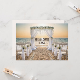 Strand Huwelijk Save the Date Kaart