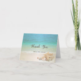 Strand Huwelijk Schelpen Bedankkaart