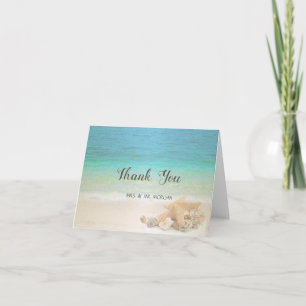 Strand Huwelijk Schelpen Bedankkaart