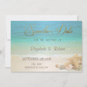 Strand Huwelijk Schelpen Bewaar De Datum Save The Date (Voorkant)