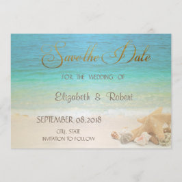 Strand Huwelijk Schelpen Bewaar De Datum Save The Date
