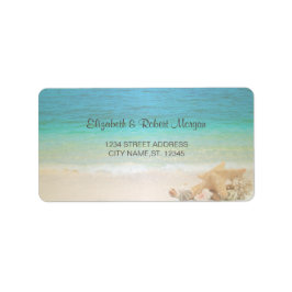 Strand Huwelijk Schelpen Huwelijkslabel Etiket