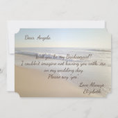 Strand Huwelijk Schelpen Lichten  Bruidsmeisje Kaa Kaart (Achterkant)