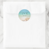 Strand Huwelijk Schelpen Ronde Sticker (Tas)