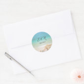 Strand Huwelijk Schelpen Ronde Sticker (Envelop)