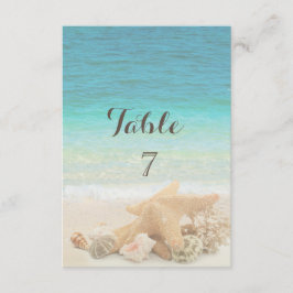 Strand Huwelijk Schelpen Tafelkaart Kaart
