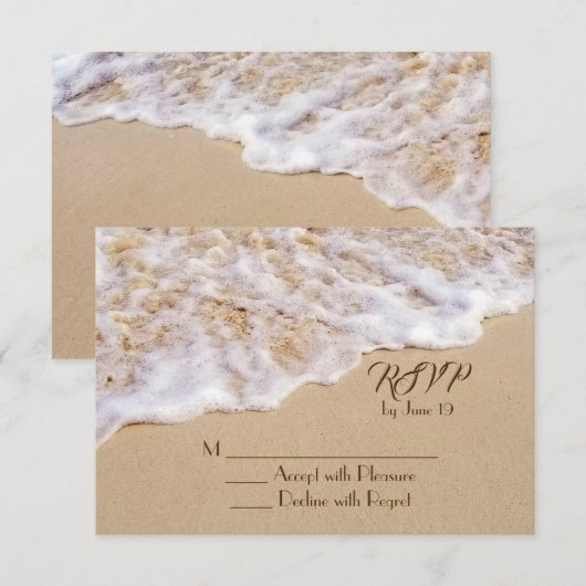 Strand Huwelijk Surf RSVP Bijlagekaart (Voorkant / Achterkant)