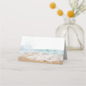 Strand Huwelijk Thema Wit Plaatskaartje (Achterkant)