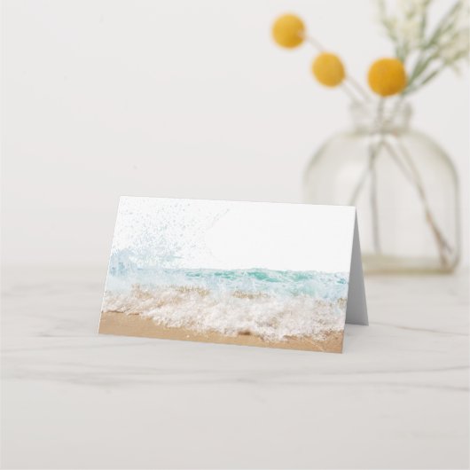 Strand Huwelijk Thema Wit Plaatskaartje (Voorkant)