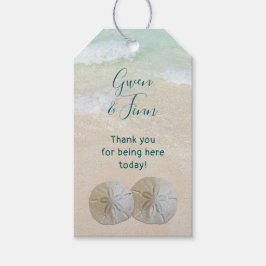Strand Huwelijk Twee Zanddollars Favor Tags Cadeaulabel