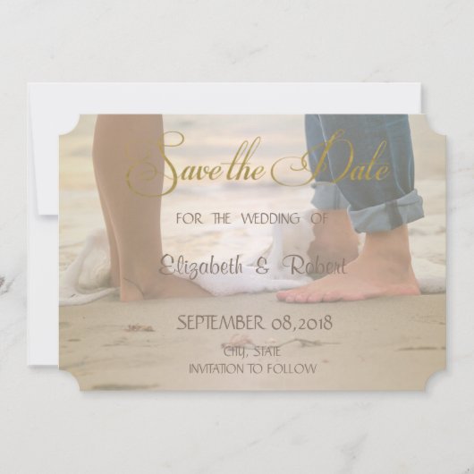 Strand Huwelijk, Voeten Save The Date (Voorkant)