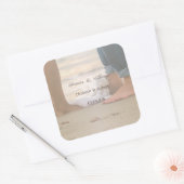 Strand Huwelijk,Voeten Vierkante Sticker (Envelop)