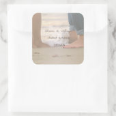 Strand Huwelijk,Voeten Vierkante Sticker (Tas)