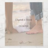Strand Huwelijk,Voeten Wijn Etiket (Enkel label)
