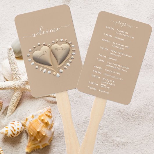 Strand Huwelijk Zand Harten Huwelijksprogramma Handwaaier