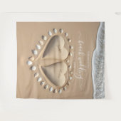 Strand Huwelijk Zand Harten Wandkleed (Voorkant (horizontaal))