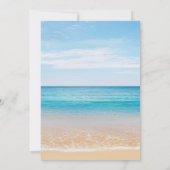 Strand Huwelijk, Zand, Palm Bloem Save The Date (Achterkant)