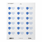 Strand Huwelijk Zeeschelp Blauwwit Aangepast Etiket (Full Sheet)