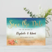 Strand Huwelijk, Zeester Bewaar De Datum Save The Date (Staand voorkant)