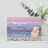 Strand Huwelijk Zeester & Metselaars Pot Receptie Kaart (Staand voorkant)