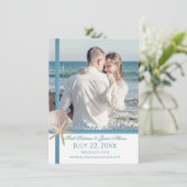 Strand Huwelijk Zeester Zand Dollar Bewaar de Datu Kaart (Staand voorkant)