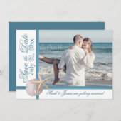 Strand Huwelijk Zeester Zanddollar Bewaar de Datum Kaart (Voorkant / Achterkant)