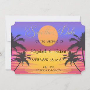 Strand Huwelijk Zonsondergang Bewaar de datum Save The Date
