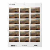 Strand Huwelijk Zonsondergang Schelp Label (Full Sheet)