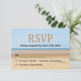 Strand Huwelijks RSVP Kaart