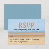Strand Huwelijks RSVP Kaart (Voorkant / Achterkant)