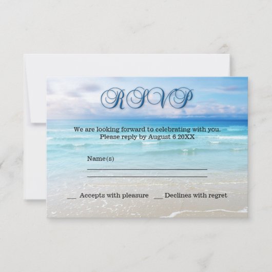 Strand Huwelijks RSVP Uitnodiging (Voorkant)