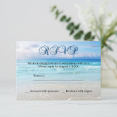 Strand Huwelijks RSVP Uitnodiging (Staand voorkant)