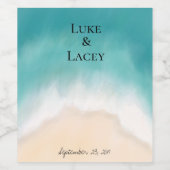 strand huwelijks wijnlabel wijn etiket (Enkel label)