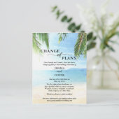 Strand Huwelijksannulering Aankondiging Kaarten (Staand voorkant)