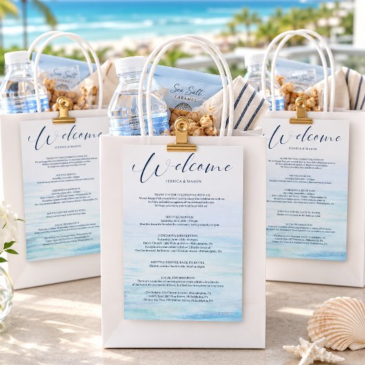 Strand Huwelijksbegroetingsbrief Itinerary Program Programmakaart