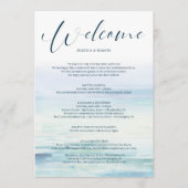 Strand Huwelijksbegroetingsbrief Itinerary Program Programmakaart (Voorkant)