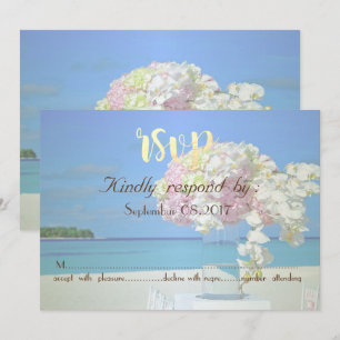 Strand Huwelijksbloemen RSVP Kaart