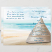 Strand Huwelijksceremonie Programma Flyer (Voorkant / Achterkant)