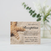 Strand huwelijksfeest kaarten - Zeester (Staand voorkant)