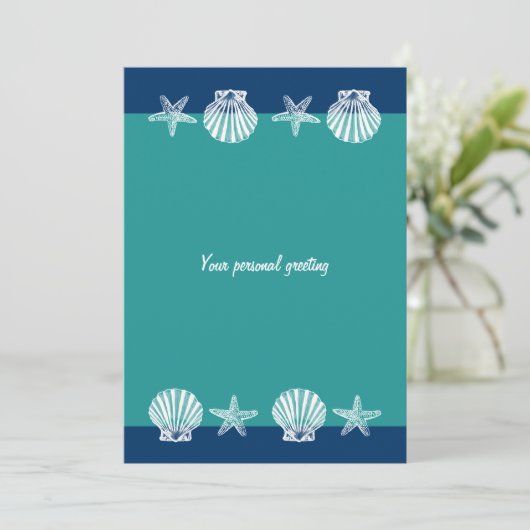 Strand huwelijksfeest uitnodigingen - sjabloon (Staand voorkant)