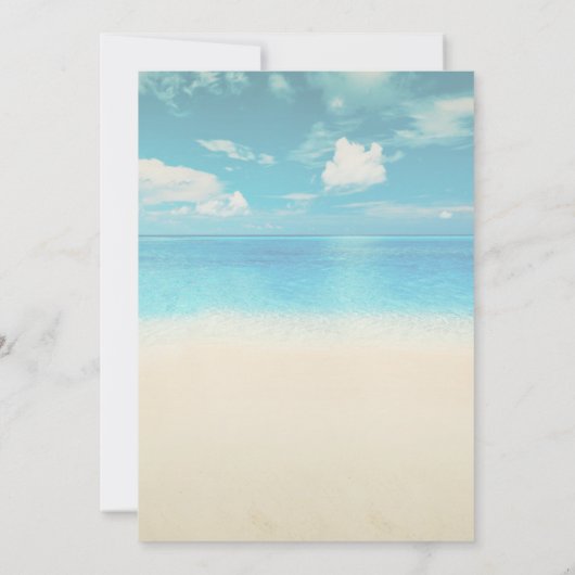 Strand Huwelijksfeest Verlichting Schelpen Ontvang Kaart (Achterkant)